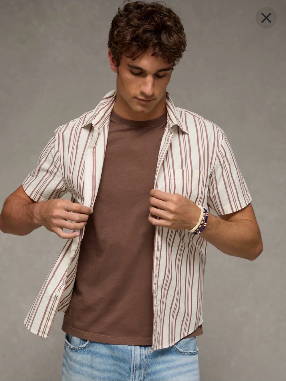 American Eagle Standard Fit Poplin Button-Up Shirt